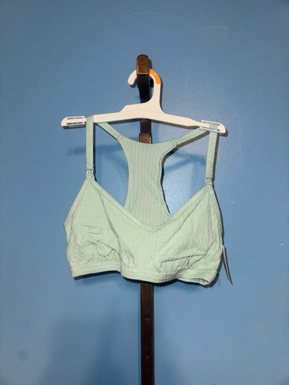 Auden Women's Unlined Ribbed Racerback Nursing Bralette - Mint Green